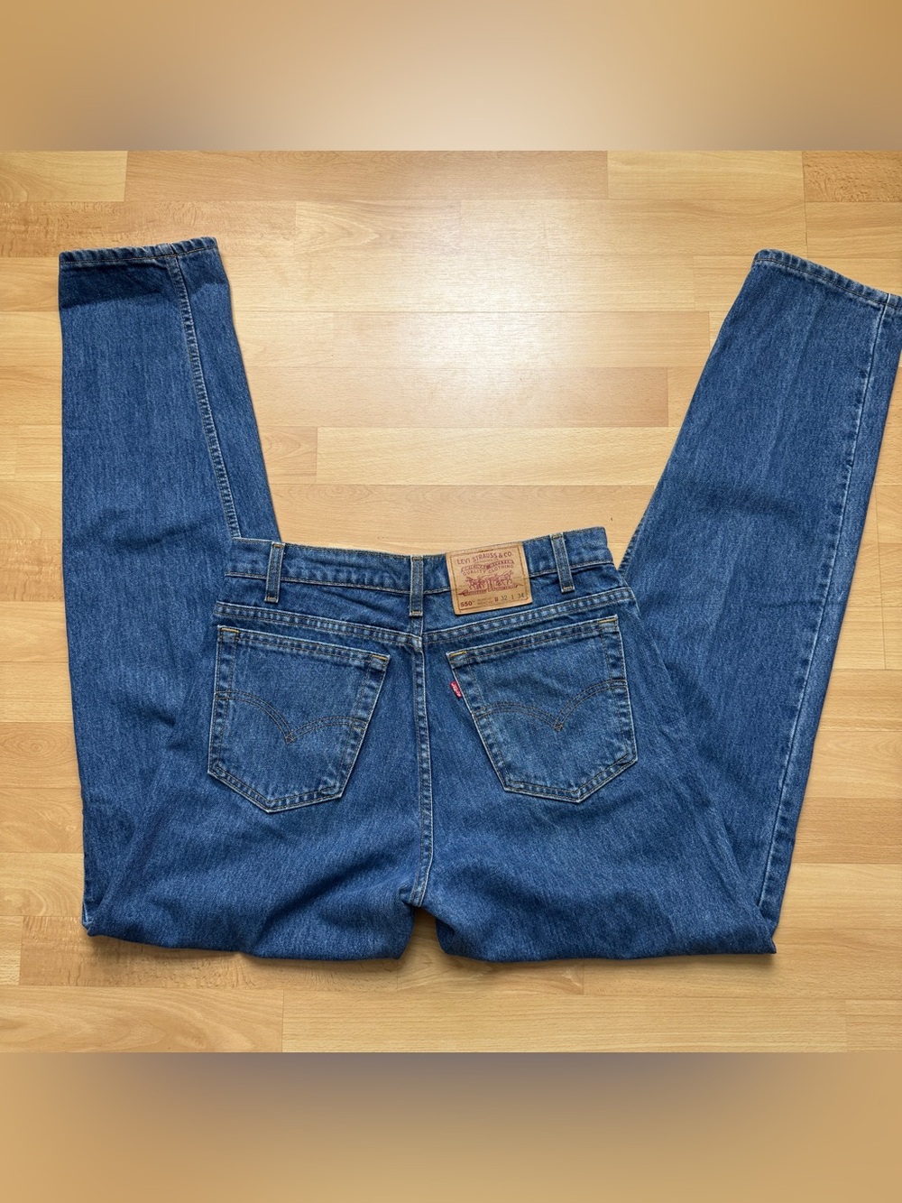 Vintage 90s Levis 550 Relaxed Fit Tapered Leg Jeans Size 31x35